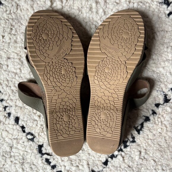 Dansko Susie Sage Green Nubuck Strappy Open Toe Wedge Sandals size 41 / 10.5–11 - Picture 5 of 6